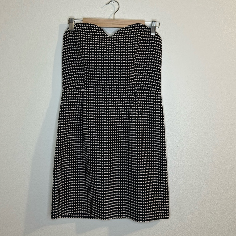 Kensie Black Strapless Bodycon Heart Print Party Dress Women's, size M